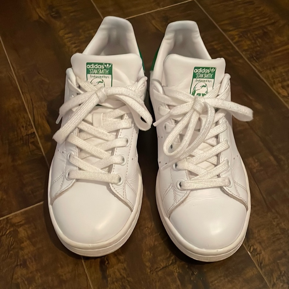 Adidas Originals Stan Smith White/Green Grade School Boy’s Sz 3.5